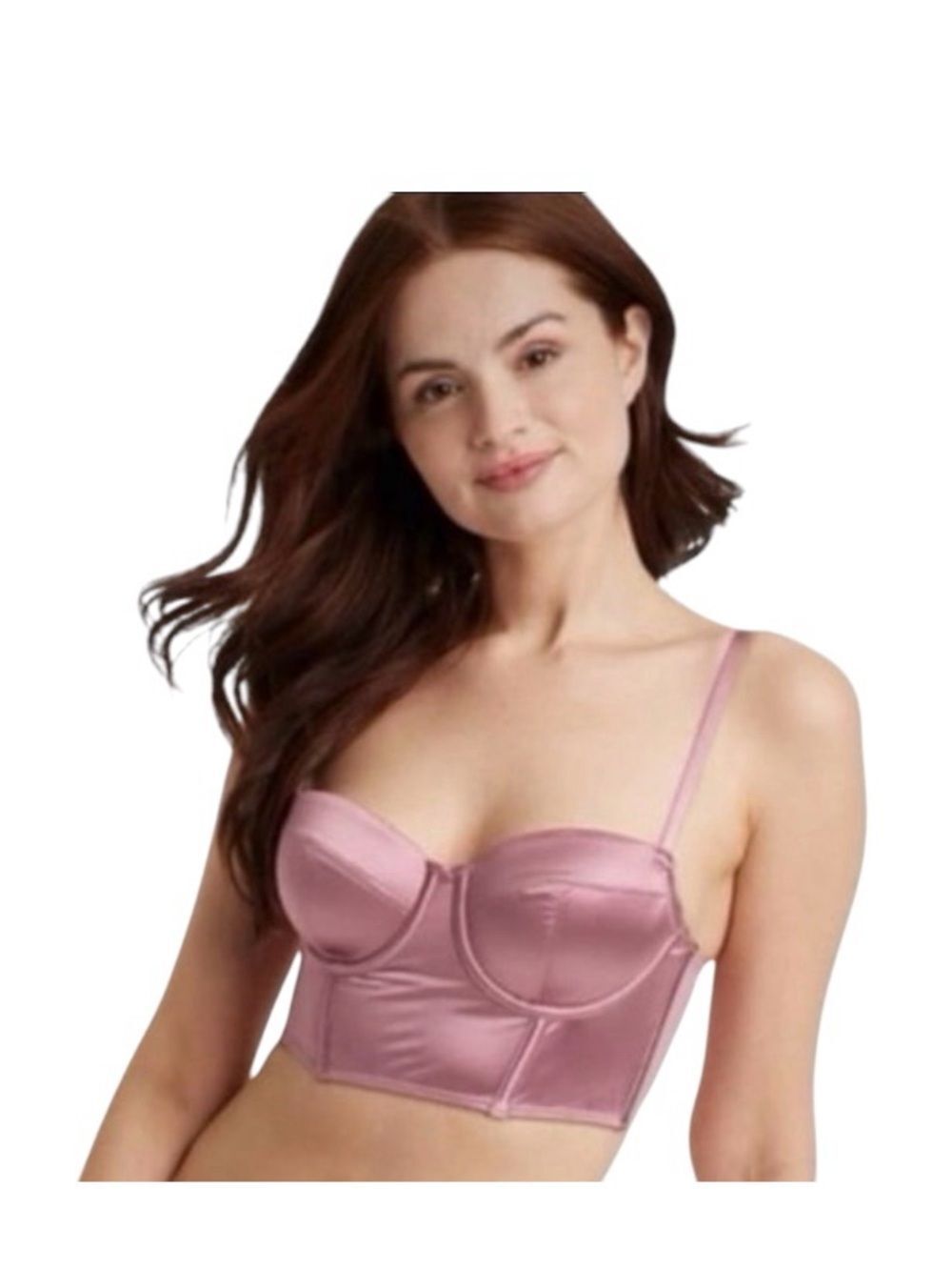 Auden Satin Longline Bustier in Dusty Pink NWOT